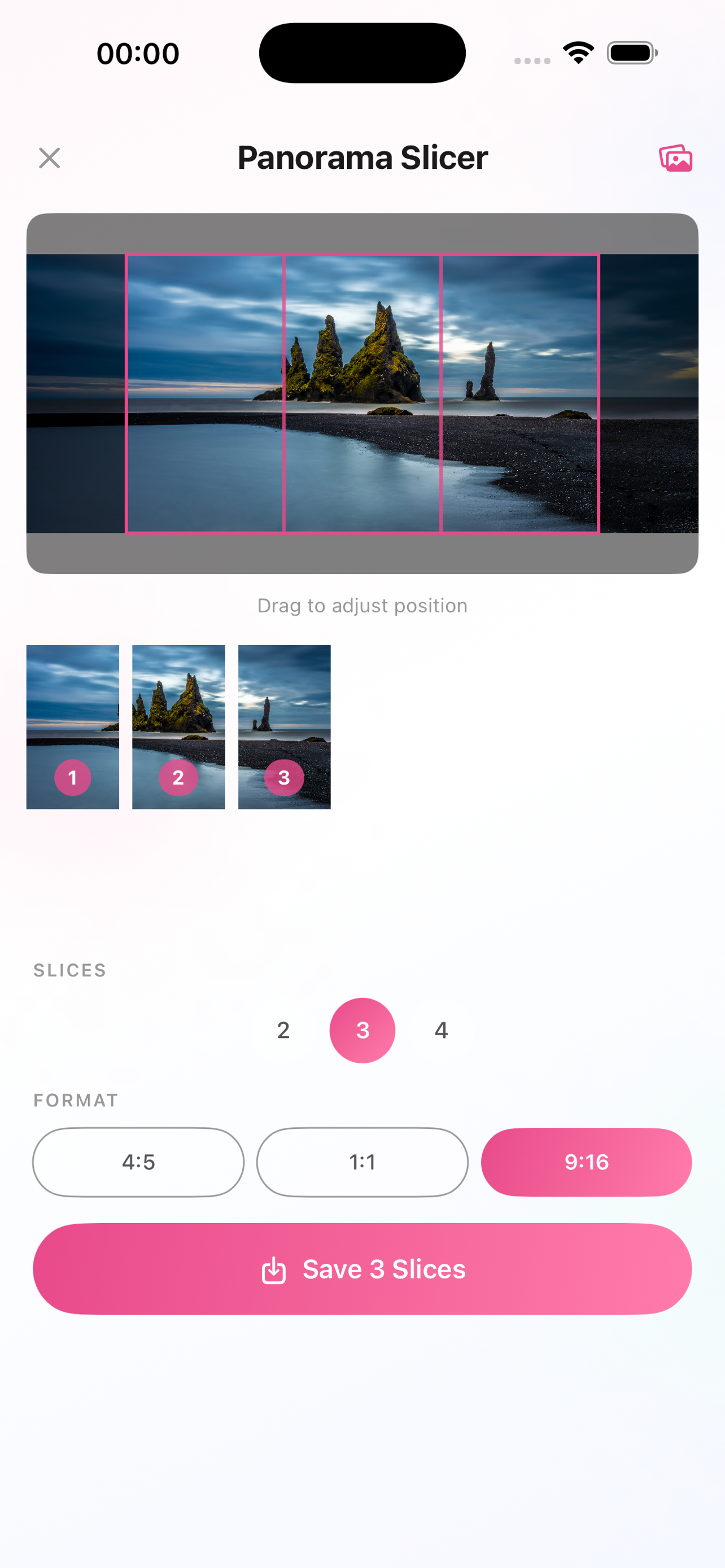 Panorama Slicer editing view
